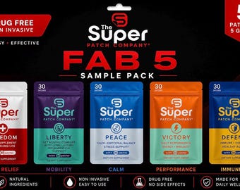 Pack d'échantillons de 5 patchs Fab | Expérience bien-être de 7 jours (non invasive).