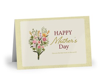 Happy Mother's Day card - yellow flower bouquet - Mom - simple