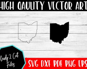 Clip Art Laser File United States Vector File Ohio Cut Files CNC Ohio Outline SVG Files DXF