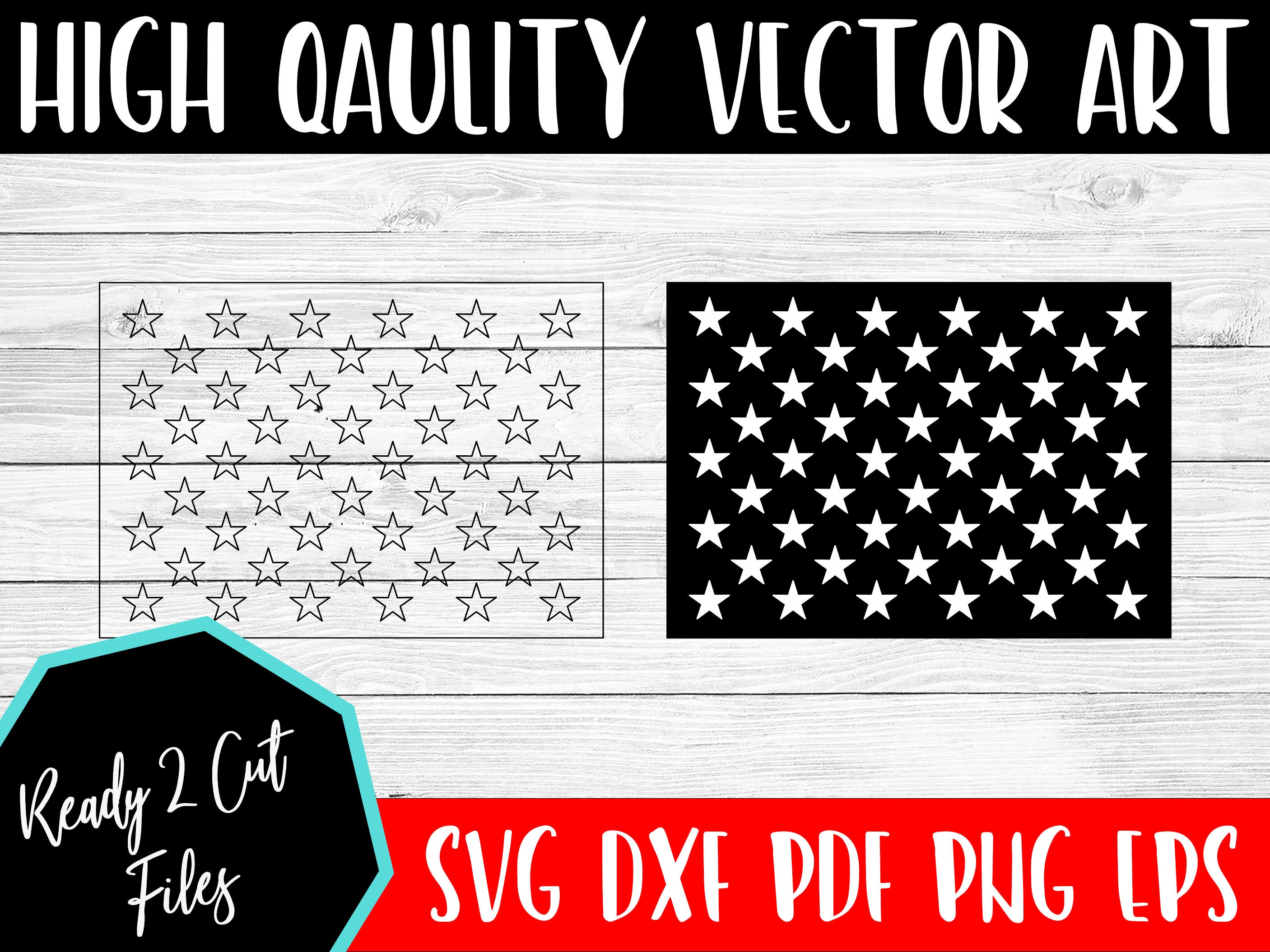50 Star American Flag Union Outline SVG Files American Flag Union Cut