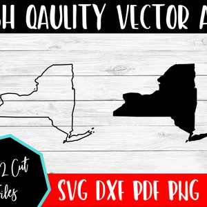 Upstate New York Outline Map Vector Image Cricut Cut (Download Now