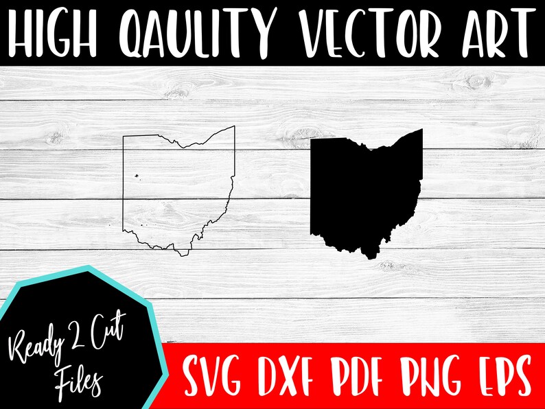 Clip Art Laser File United States Vector File Ohio Cut Files CNC Ohio Outline SVG Files DXF