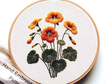 DIY Flower Embroidery Pattern, Digital Download PDF, Gift for Crafters, Floral Home Decor Embroidery Lovers Floral Design, Housewarming Gift