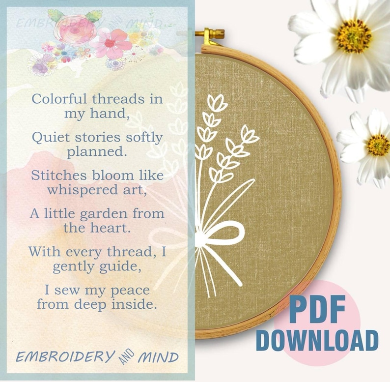Printable Lavender Hand Embroidery Pattern PDF File Digital Download ...