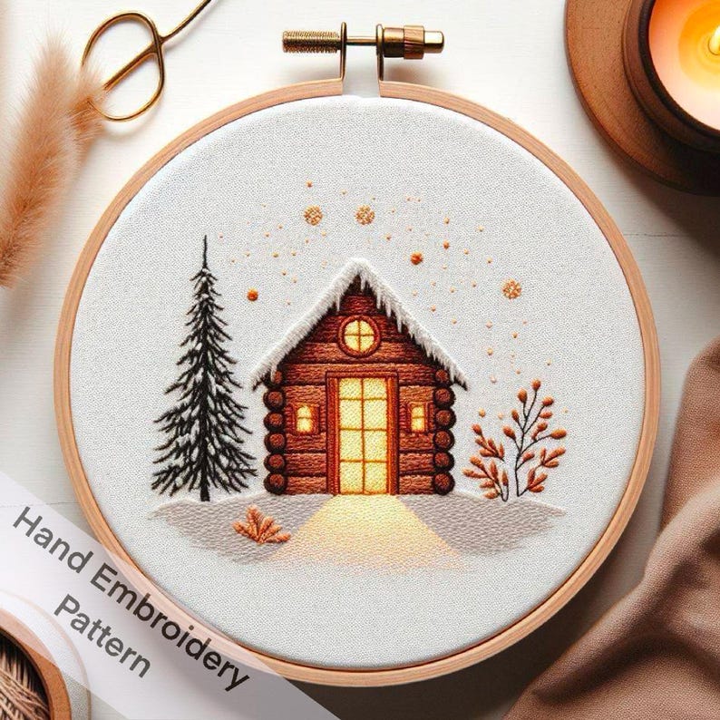 Holiday Cozy Village Christmas Hand Embroidery Pattern PDF - Instant ...