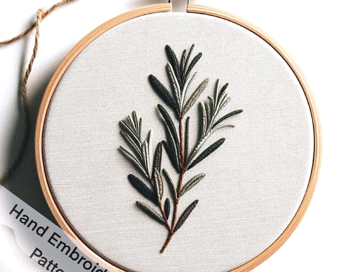 Olive Leaves Hand Embroidery Pattern Digital Download PDF Files ...