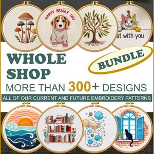 PACKAGE COMPLET DE LA BOUTIQUE ! Plus de 300++ motifs de broderie avec un accès à vie à tous les motifs de broderie actuels et futurs avec des remises énormes.