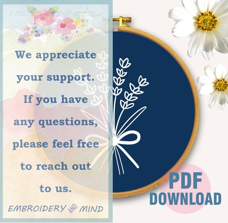 Printable Lavender Hand Embroidery Pattern PDF File Digital Download ...