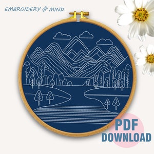 Landscape Hand Embroidery PDF Pattern Digital Instant Download ...