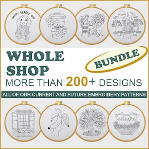 Hand Embroidery Pattern Whole Shop Bundle More than 200++ embroidery patterns with lifetime access all current and future Embroidery designs