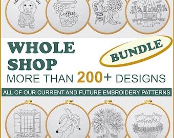 Hand Embroidery Pattern Whole Shop Bundle More than 200++ embroidery patterns with lifetime access all current and future Embroidery designs