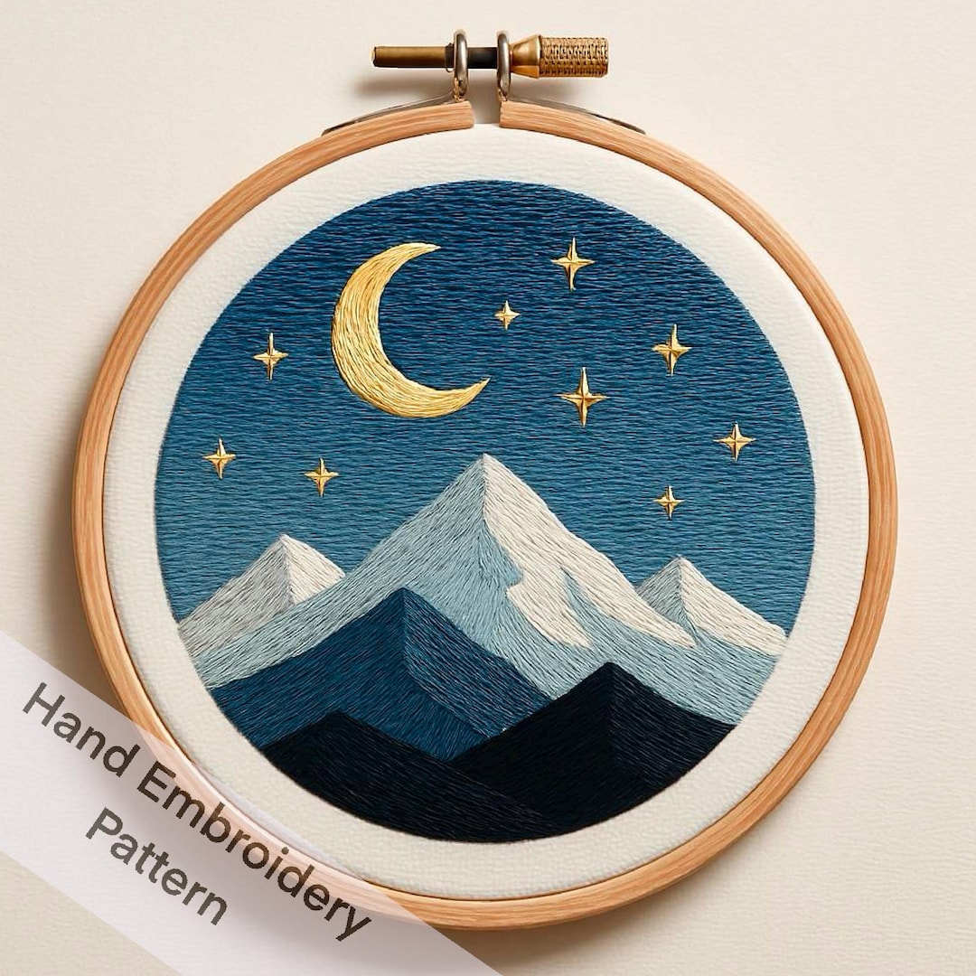 タ*ー様 ハンドメイド刺繍フレーム　三日月の夜とキジトラ il_1080xN.7383512483_ppln.jpg