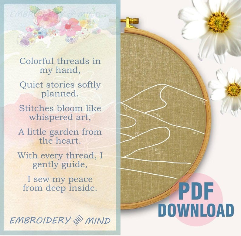 Plam Tree Desert Hand Embroidery Pattern PDF File Digital Download ...