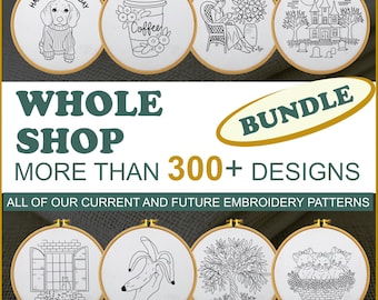 Hand Embroidery Pattern Whole Shop Bundle More than 300++ embroidery patterns with lifetime access all current and future Embroidery designs