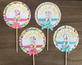 Birthday invitation in paper in the shape of a lollipop