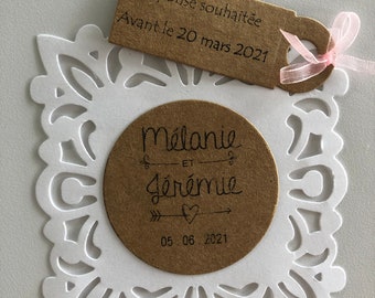 Magnet pour carte personnalisée pour un Save the date