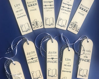 Wooden bookmark - Wooden bookmark - Wooden bookmark in french