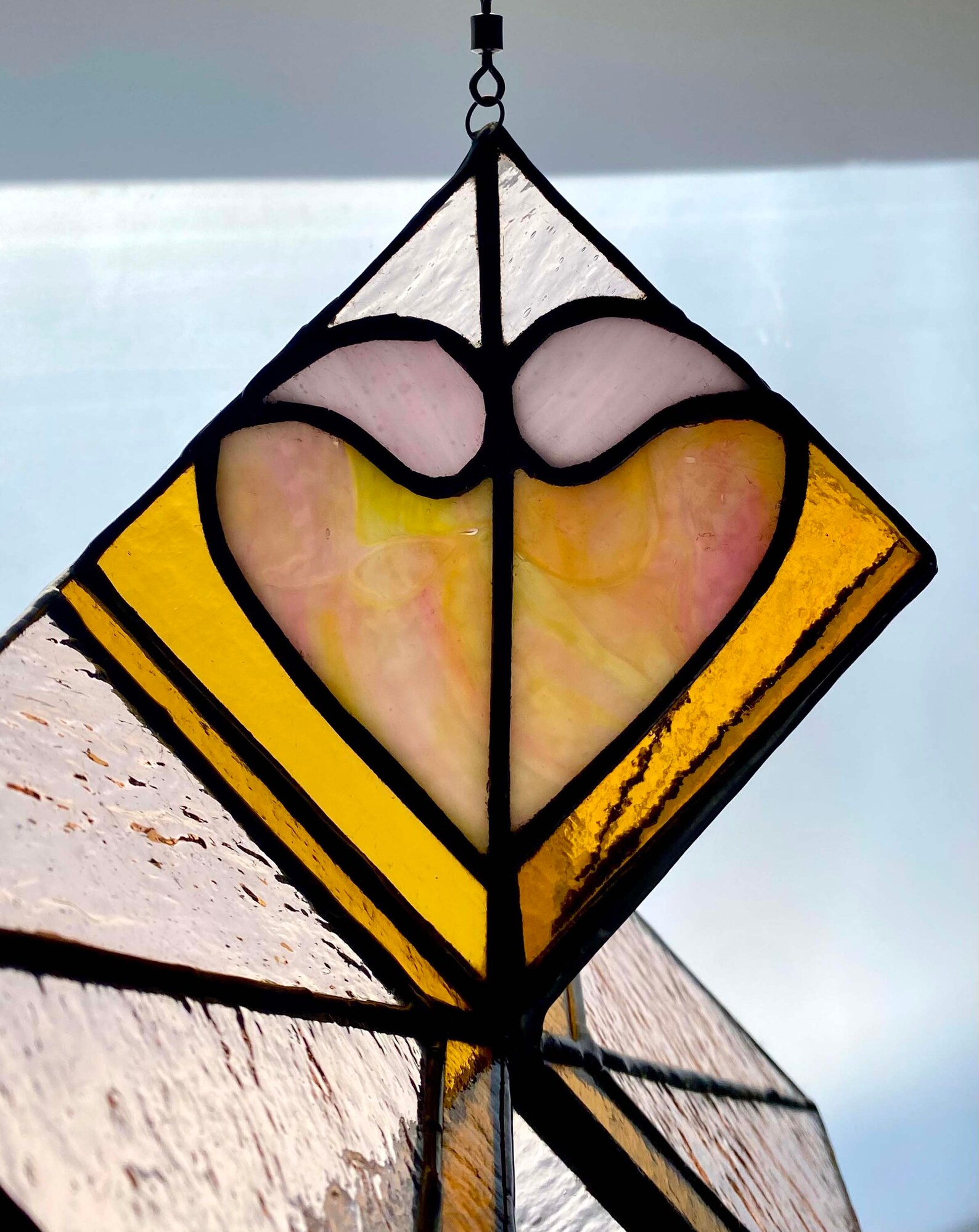 TWO HEARTS 3D Stained Glass Spinner Etsy