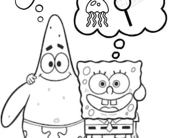 Customizable Sponge-Themed Bookmark Coloring Page & Book List | Krabby Patty Rating Tracker | Editable Template | Kids Reading Reward