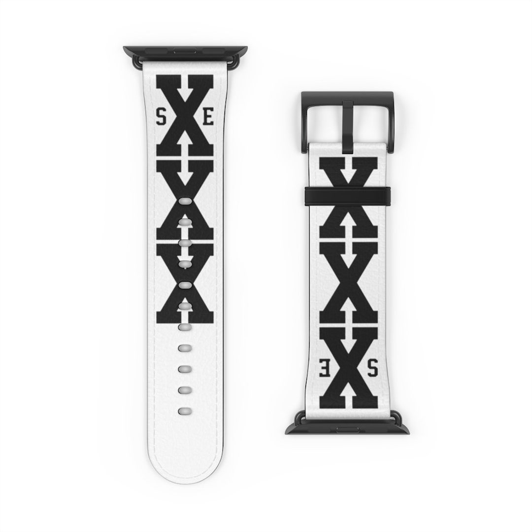 Straight Edge Watch Band Strap Vegan Leather 42mm 44mm Apple Etsy