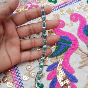 Natural Emerald Bracelet - 925 Sterling Silver Bracelet - Green Emerald Bracelet - May Birthstone Bracelet - Christmas Gift Bracelet