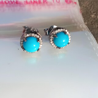 Orecchini A Bottone In Argento 925 Con Pietre Naturali – Turchese, Ambra, Granato E Lapislazzuli, Gioielli Fatti A Mano In Stile Boho Per Donna, Regalo Significativo