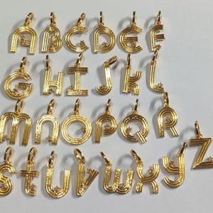 Colgante con letras del alfabeto en plata de ley 925 Vermeil con diamantes, colgante con dije de la A a la Z, joyería de San Valentín, colgante de diamantes, idea de regalo para ella.