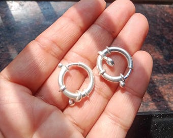 Extra Large Sterling Silver Bolt Ring Clasp: 925 Sailors Necklace Closure
