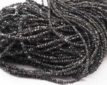 AAA Black Diamond Beads: Raw Nugget Chips, Center Drill (3mm)