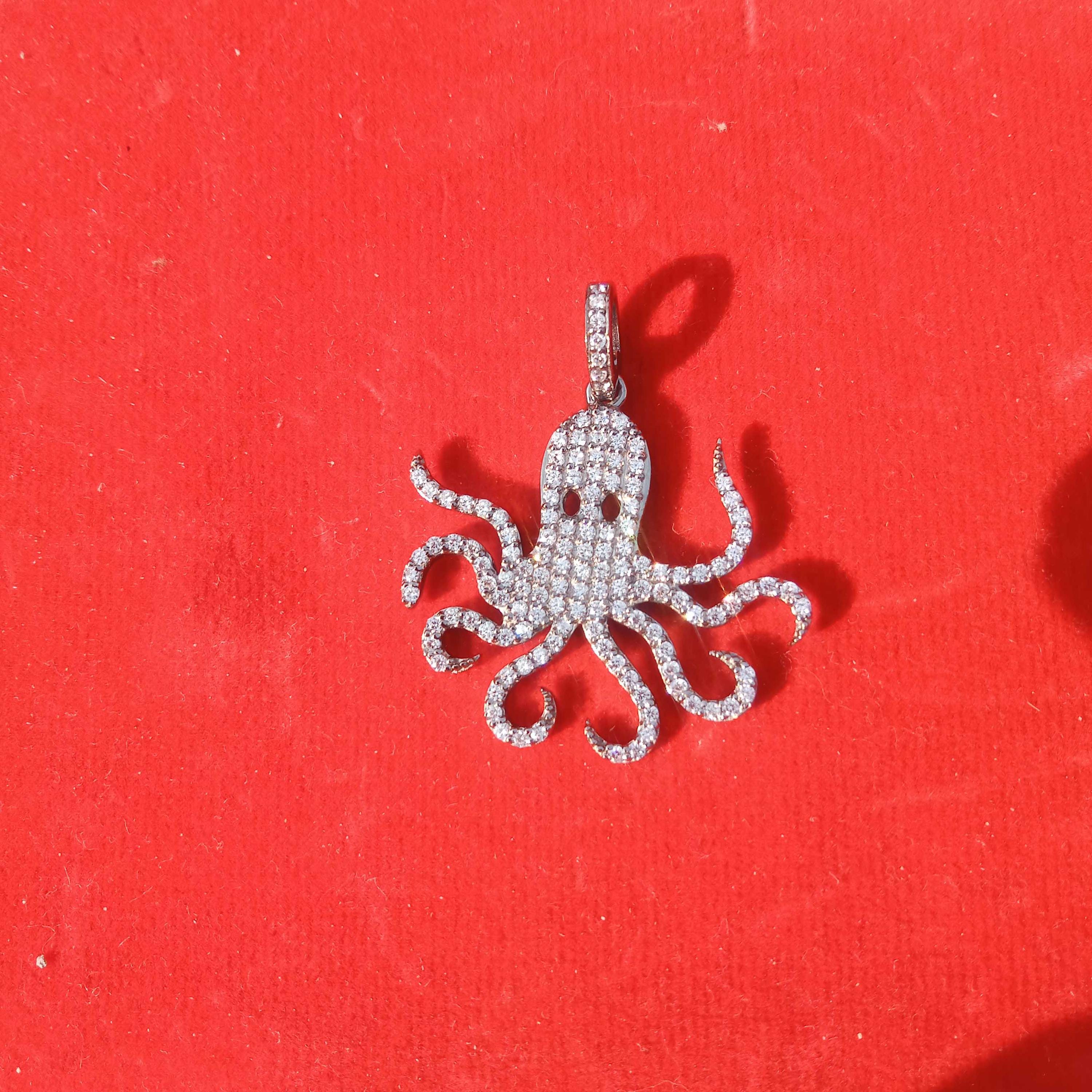 Shop LC タコネックレス レディース 925スターリングシルバー エステティックジュエリー ステンレススチールチェーン 20 並行輸入品 繊細なCZタコネックレス：925スターリングシルバーのオーシャン