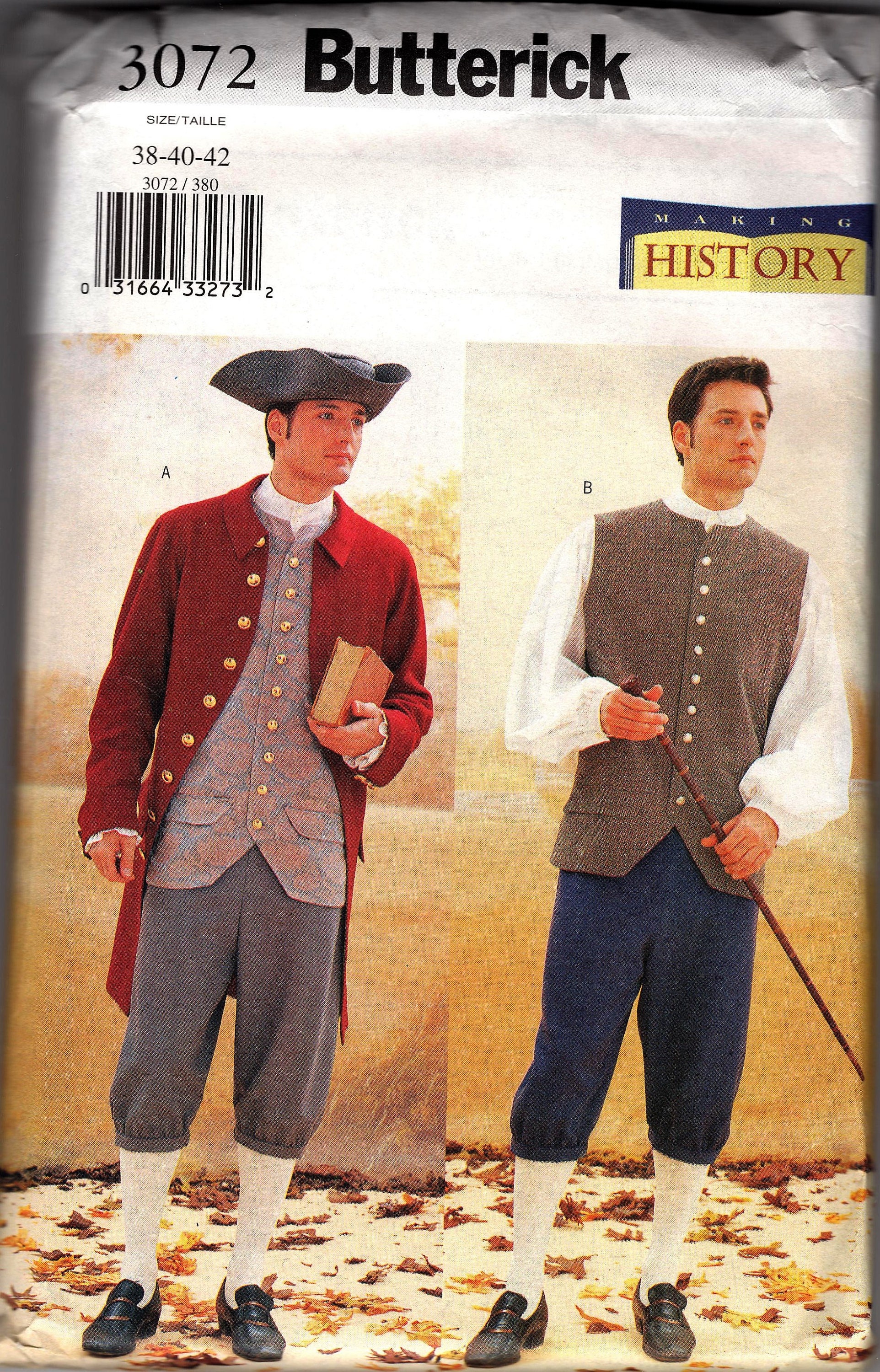 Butterick 3072 Men's Colonial Costume Pattern Puffy Shirt Etsy