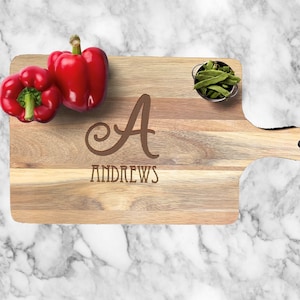 Personalized Engraved Acacia Wood Cutting Board 16&quot; x 8.75&quot; - Charcuterie Cutting Board - Color Fill Options & Customized Requests Welcome