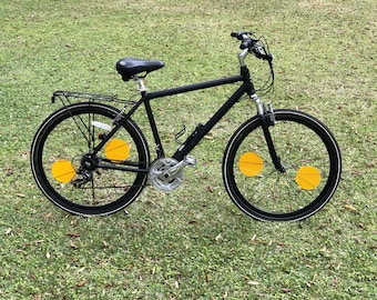 5,5-calowa okrągła pryzmatyczna odblaskowa naklejka na rower retro o wysokiej intensywności - zestaw 4 sztuk