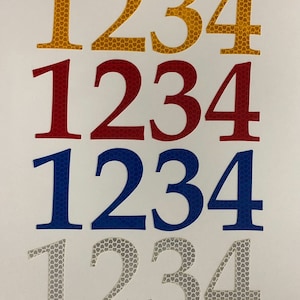 Mailbox Prismatic Retro Reflective Decal High Intensity Numbers in Arial Bold - Set of 2 Multiple font choices