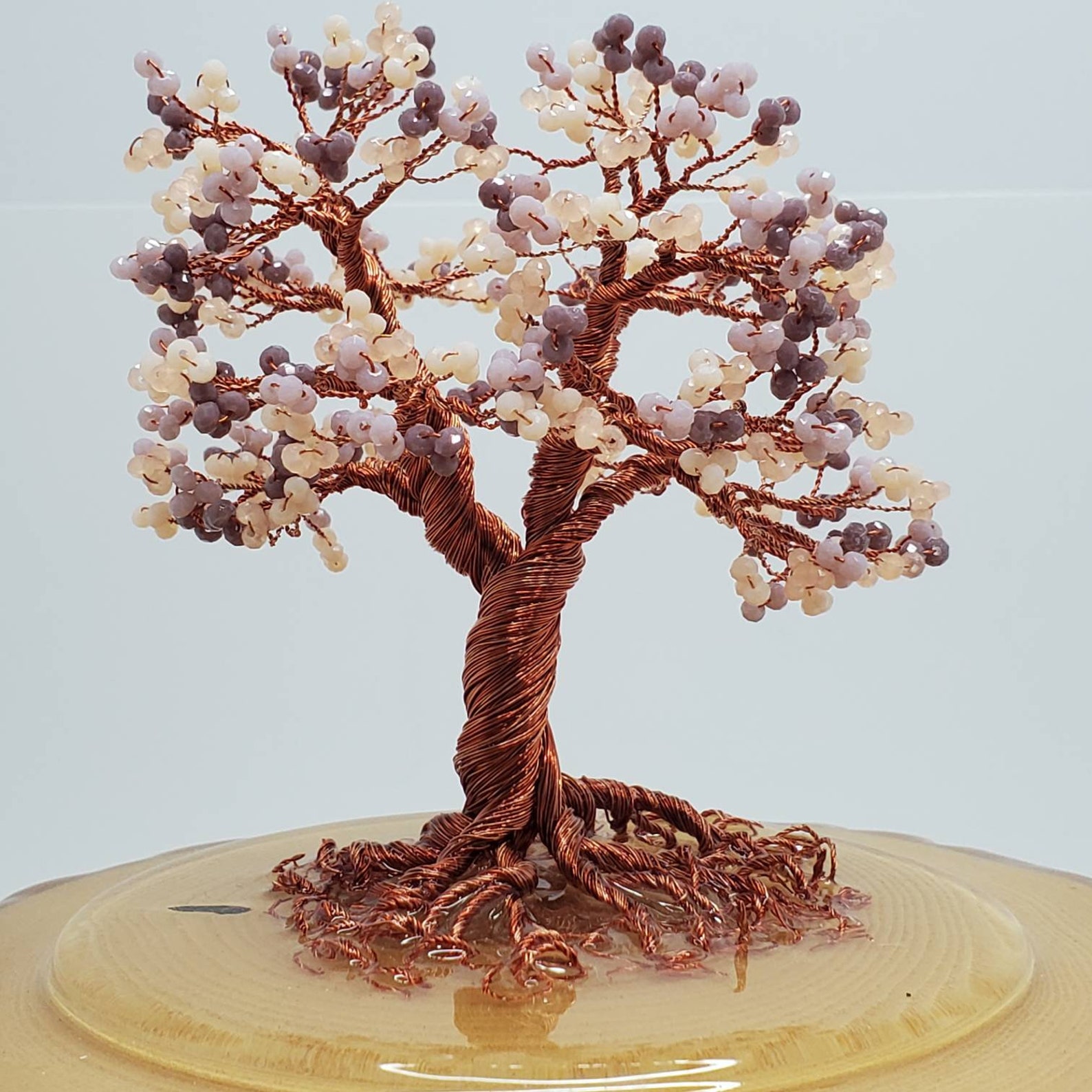 Beaded Wire Tree Sculpture Bonsai Tree Resin and Wire Art Etsy