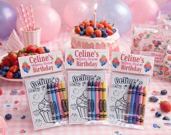 Custom Berry Birthday Coloring Pack: Personalized Party Favor