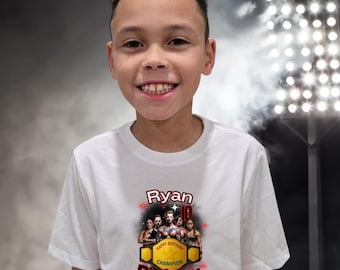 Wrestling Inspired Birthday Shirt | Personalized Sublimation T-Shirt | Custom Birthday Outfit for Boys & Girls