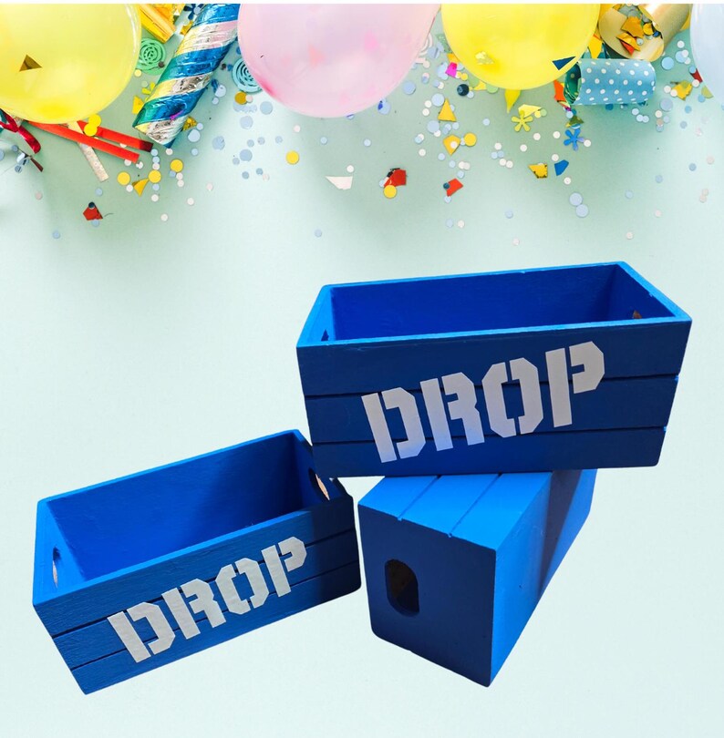 Personalized Gamer Drop Box | Blue Wooden Party Favor Crate | Gaming ...