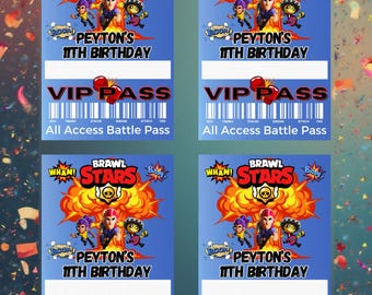 Brawl-inspirerat födelsedagsfest VIP-pass: Snoddmall (digital nedladdning)