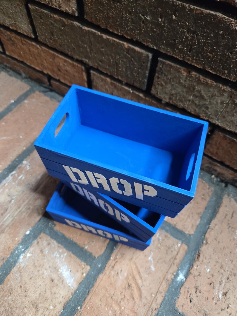 Personalized Gamer Drop Box | Blue Wooden Party Favor Crate | Gaming ...