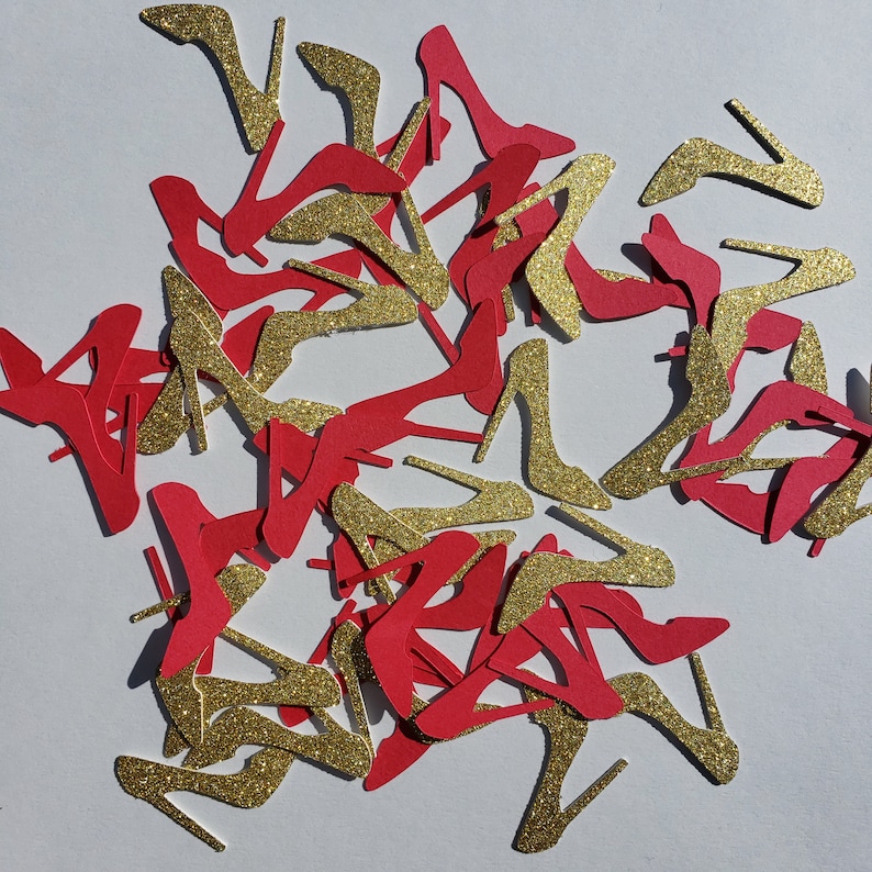 Glitter High Heel Confetti Stiletto Cutouts Decorations Etsy