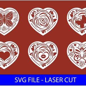 Hearts Bundle Digital SVG Design File, Valentine SVG, Hearts SVG, Glowforge, Cricut