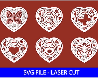 Hearts Bundle Digital SVG Design File, Valentine SVG, Hearts SVG, Glowforge, Cricut