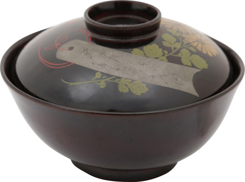 Antique Japanese Lacquered Bowl and Cover 19th Century Etsy