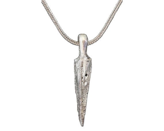 Ancient Hellenistic Greek Arrowhead Pendant Neckl… - image 1