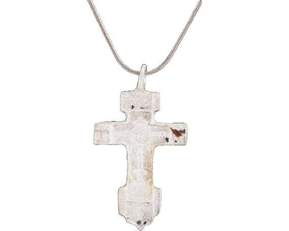 Fine Large Eastern European Christian Cross Neckl… - image 1