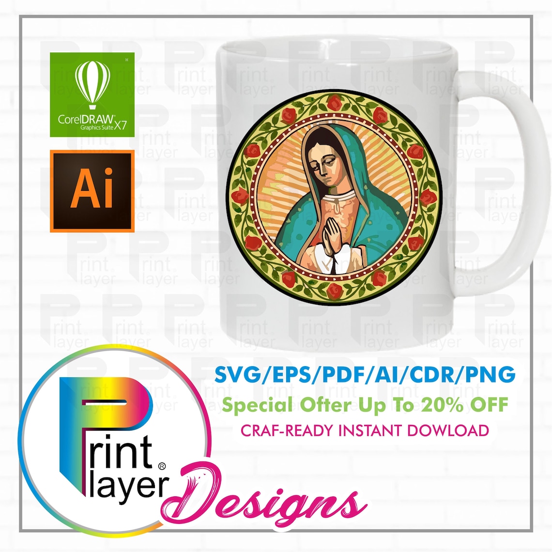 Virgin of Guadalupe Clip Art religious label instant download | Etsy