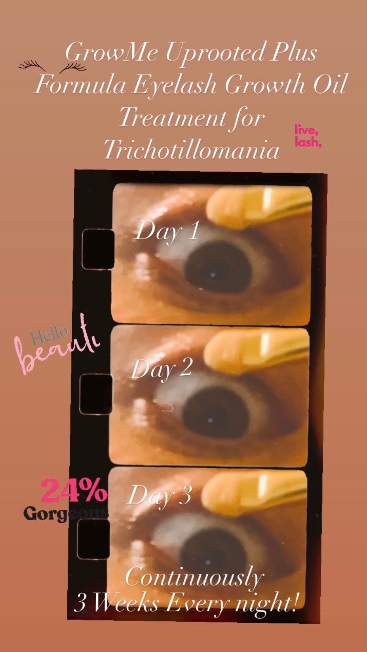 Growme Uprooted Plus Formula Eyelash Growth Oil Treatment trichotillomania Pulling Disorders