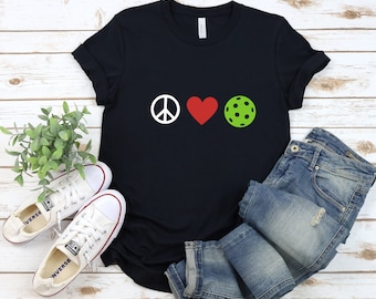 Peace Love Pickleball Unisex  Short Sleeve Tee
