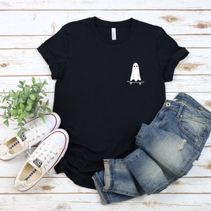 Gespenst auf einem Skateboard Trendy Unisex Kurzarm T-Shirt